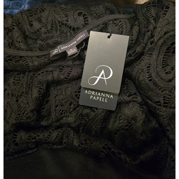 Adrianna Papell Lace Overlay Blouse in Black – NWT Size Small - Picture 5 of 5